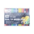 thumbnail image 2 of 12-Pack Double-Ended Watercolor Markers - Brush & Fine Tip Washable Non-Toxic Art Supplies Doodle Coloring Set Cartoon Drawing Kit(C), 2 of 7