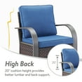 thumbnail image 2 of OPOHORO Patio Furniture Chairs Outdoor Wicker Chairs of 2, High Back Brown Rattan Wicker Chairs with Blue Cushions for Deck Porch Balcony Backyard Garden, 2 of 8