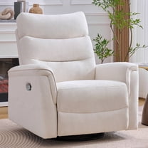 Aemeios Recliner Chair, Oversized Swivel Rocker Chair for Adults, Wide Glider , Nursery Chairs for Living Room, White