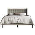 thumbnail image 3 of Home Design Danville Twin Tufted Upholstered Platform Bed with Wingback Headboard and Foam Cushion, Gray, Easy Assembly, 3 of 6