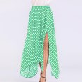 thumbnail image 1 of Vintage mujeres cintura alta lunares falda maxi lado hendidura asimétrica dobladillo verano retro fa Abanopi Verde S, 1 of 7