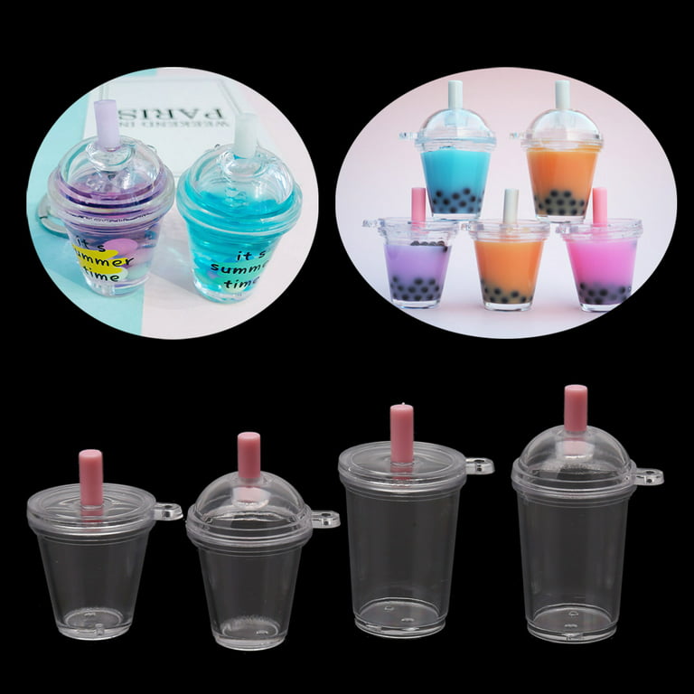 Craftbay Mini Cup Keychain Personalized DIY Keychain Mini Tumbler Frappe Cup Snow Globe Mold for Epoxy Resin Crafting Crafts Glitter 10 Cups10 Dome