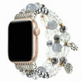 thumbnail image 4 of Compatible With White Apple Watch Band 38mm 40mm 41mm Women Agate Bracelet Strap, Fashion Handmade Elastic Replacement for iWatch Bands Series 8/7/6/5/4/3/2/1 Girls Wristband, 4 of 6