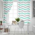 thumbnail image 5 of Fsddascl Turquoise Grey White Blackout Curtains for Bedroom/Living Room, Thermal Insulated Kitchen Curtains, Abstract Geometric Ocean Wave Stripe Grommet Darkening Window Treatment Drapes 52"x72"x2, 5 of 8