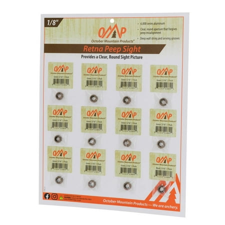 October Mountain 1601404 Retna Tan 1/8in Archery Peep Sights (12 Pack)
