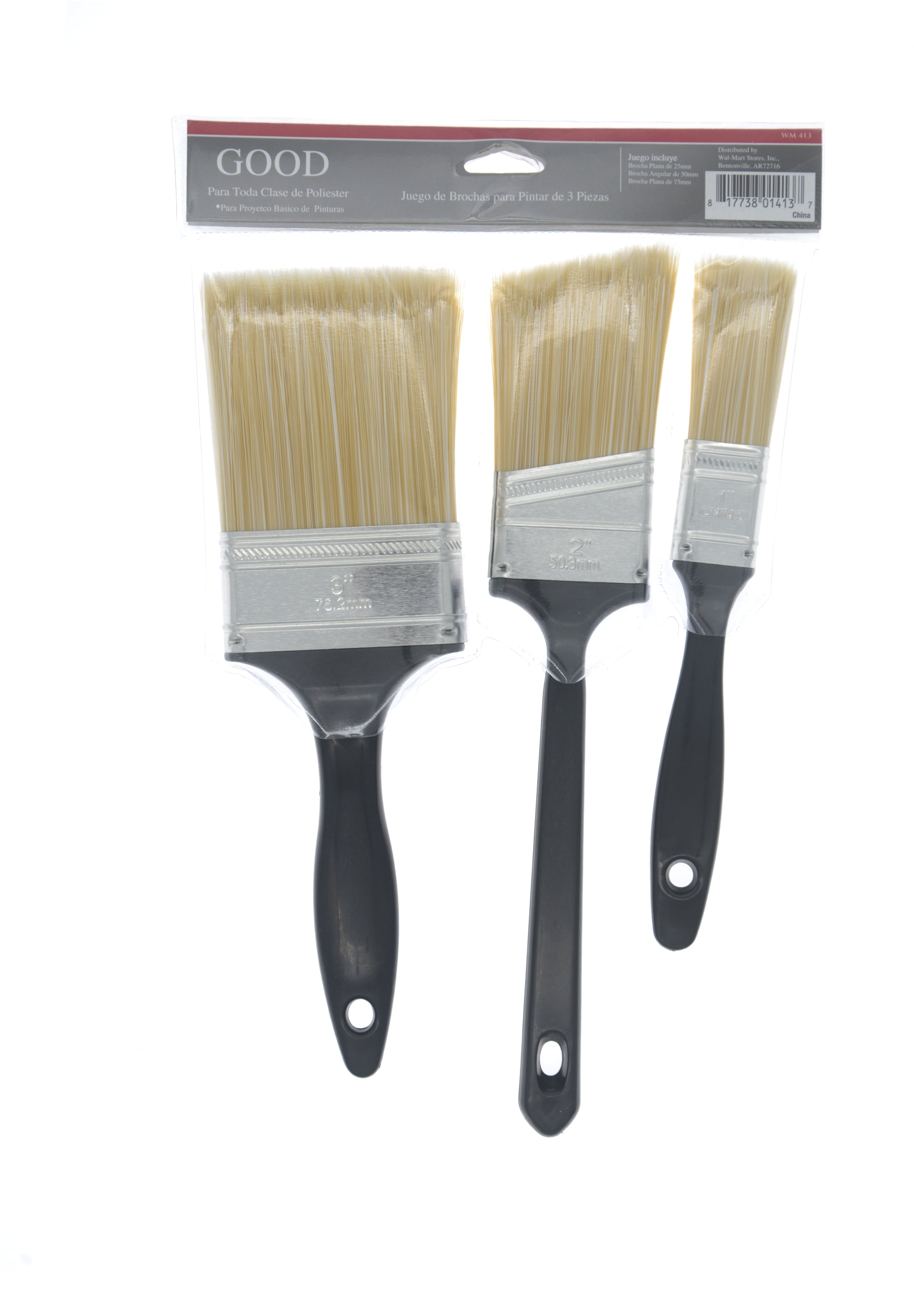 Pacon® Assorted Color Stubby Natural Bristle Round Paint Brush Set, 3 Set  Bundle