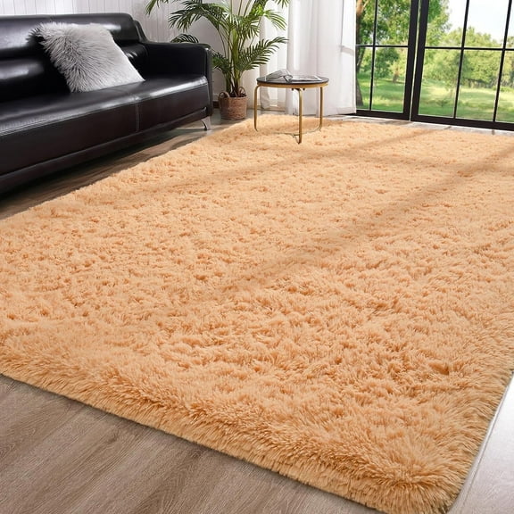 Homore Cute Fluffy Velvet Carpet Soft Washable Area Rugs for Bedroom/ Living Room Decoration,8'x10',Alpaca