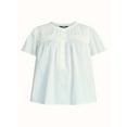 thumbnail image 5 of Terra & Sky Women's Plus Short Sleeve Smock Yoke Top, Sizes 0X-5X, 5 of 5