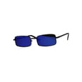 thumbnail image 2 of Mens Retro Vintage Narrow Rectangular OG Mirror Lens Sunglasses Gunmetal Blue, 2 of 4