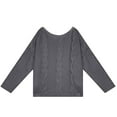 thumbnail image 5 of Women's Off Shoulder Oversized Sweaters Long Batwings Sleeve Cable Knit Pullover Jumper Tops Casual Loose Trendy Fall Sweaters, 5 of 6