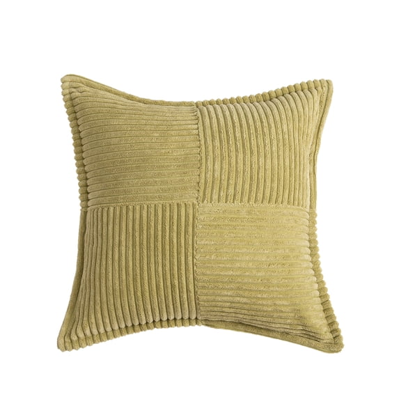 Tookss 2 Packs Throw Pillow Covers 18 x 18 Inch For Living Room Couch Bed Decor Soft Corduroy Patchwork Textured Cushion Case