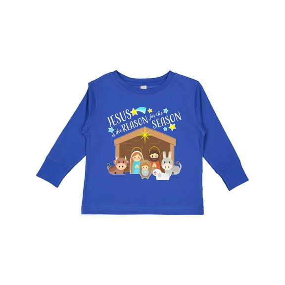 Inktastic Jesus is the Reason for the Season Christmas Nativity Boys or Girls Long Sleeve Toddler T-Shirt