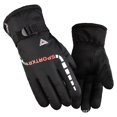 thumbnail image 1 of Guantes de cuero con pantalla táctil para hombres y mujeres, guantes gruesos con forro polar, resistentes al viento, impermeables y cálidos para andar en motocicleta en invierno, 1 of 6
