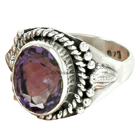 Genuine Amethyst Purple Gemstone Womens Ring, Thanksgiving Bridesmaid Gifts Jewelry, Bohemian Daughter February Birthstone, Mothers Day Gifts (amethyst, Size 7)