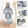 thumbnail image 3 of FORMRS Wearable Blanket Hoodie with Sleeves for Kids Cozy Flannel Sweatshirt, Green Floral, 3 of 7