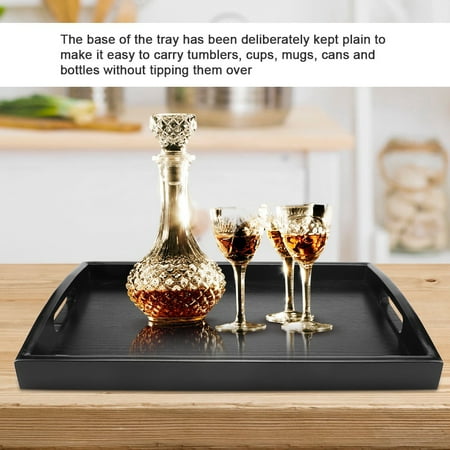 Wooden Serving Tray With Metal Handles Mgaxyff Large Wood Serving tea Water Drinks Tray Wooden Breakfast Tea Serving Tray With Handle,Serving Tray, Serving Tray With Handle ()