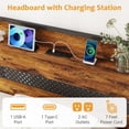 thumbnail image 5 of AENKYO Twin Size Bed Frame with 4 Storage Drawers, LED Lights, Charging Station Headboard, Rustic Brown, 5 of 9