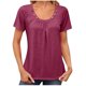 thumbnail image 2 of Fiudx Ofertas Flash Del Día Solo En Línea Camiseta Holgada de Color Sólido Plisada con Cuello de Botón de Primavera/Verano para Mujer, 2 of 6