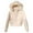 Beige, variant on Winter Warm Jackets For Women Solid Color Long Sleeved With Large Collar And Waist Cinching Short Black Coats Jackets (XL)