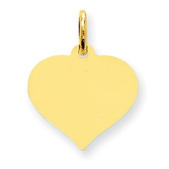 14k Plain .009 Gauge Engraveable Heart 15x14mm Disc Charm XM527/09