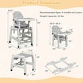thumbnail image 4 of INFANS 5 in 1 Baby High Chair, Convertible Toddler Table Chair Set, Rocking Chair, Multi-Function Seat with Lockable Universal Wheels, Adjustable Seat Back, Removable Trays, 4 of 8