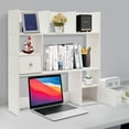 thumbnail image 3 of Modern Desktop Storage Organizer Home Office Desktop Bookshelf Holder Computer Rack Desk Organizer for Space Saving (White), 3 of 13