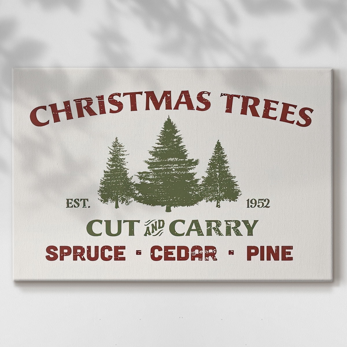 Christmas Farm Sign I- Gallery Wrapped Canvas