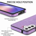 thumbnail image 5 of Mantto for Samsung Galaxy A54 5G PU Leather Case, Soft TPU Bumper Fleece Lining Shockproof Cover for Galaxy A54 5G, with SIM Card Slots Plating Buttons Slim Lightweight Case,Purple, 5 of 11