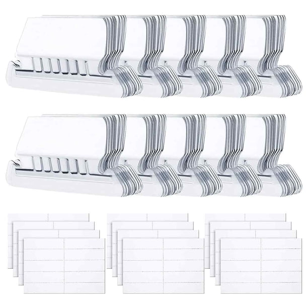 Pestañas y separadores transparentes para colgar archivos, juego de 120 piezas, ideales para una rápida identificación de archivos, duraderos, fáciles de leer, diseño en ángulo blanco de 2