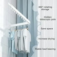thumbnail image 4 of HYGRAD BUILT TO SURVIVE Space Saving Wall Mounted Clothes Drying Rack, Foldable Laundry Drying Organizer Rack Collapsible, Retractable Outdoor Indoor Hanging Clothes with 18 Hooks - Metal, 4 of 9