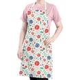 thumbnail image 5 of Pioneer Flower Floral Print Pattern Apron for Women and Men, Cotton Linen Waterproof with Pockets, Adjustable, 33x27 Inch for Kitchen, Gardening, BBQ, Salon, 5 of 6