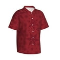 thumbnail image 3 of Xecao Christmas Red Snowflakes print Hawaiian shirt - a stylish short-sleeve button-down for men, perfect for casual beach and tropical outings., 3 of 9