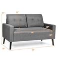 thumbnail image 2 of Costway Modern Loveseat Sofa 55'' Upholstered Chair Couch with Soft Cloth Cushion Grey, 2 of 9