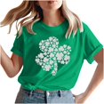 thumbnail image 4 of VATAPA Lucky Shamrock Shirts for Women 2025 St. Patrick's Day Holiday Tops Plus Size Clover Graphic Tees Festival Parade T-shirts Irish Short Sleeve Tee on Sale Green M, 4 of 6