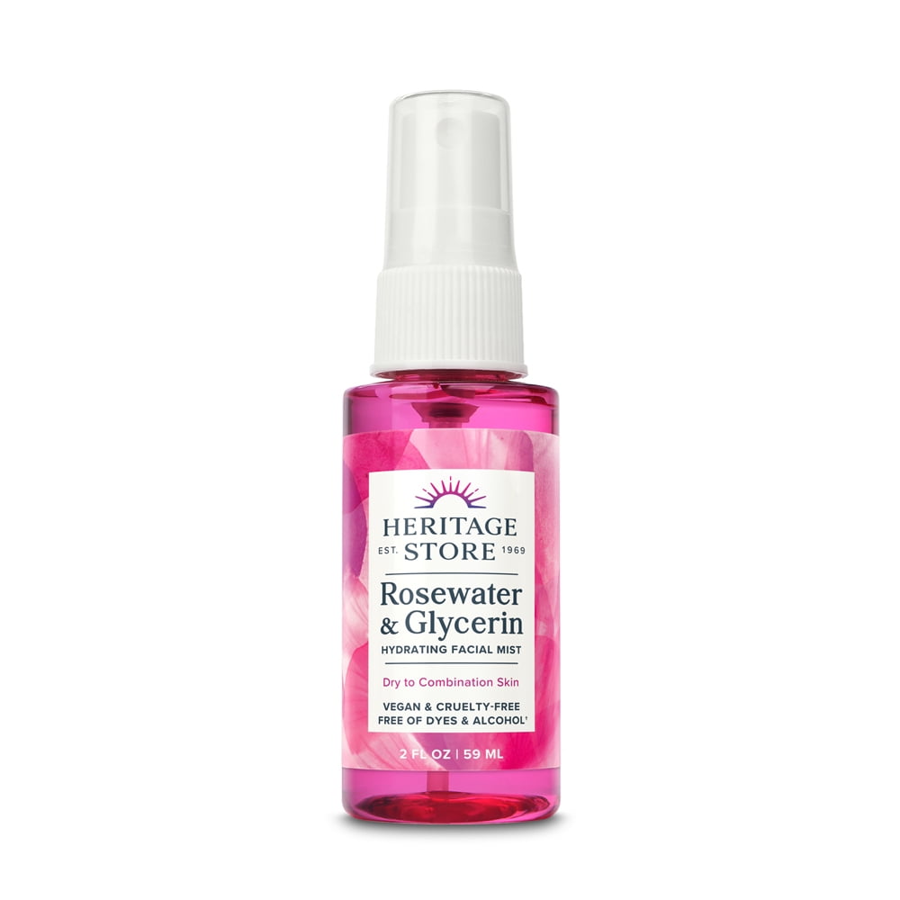 Heritage Store Rosewater and Glycerin Hydrating Facial Mist, 2 fl oz, Dry  to Combination Skin - Walmart.com