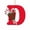 D, variant on Christmas Candy Cane Alphabet Ornament, 2.95 Inch 2D Flat Letter Hanging Decor, Indoor Holiday Season Display
