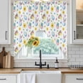 thumbnail image 6 of Easter Swag Valances for Windows 2 Pack, Kitchen Window Curtains 36 Inch Length, Spring Watercolor Bunny Eggs Daisy Flowers Privacy Swag Curtains for Living Room/Bathroom with Rod Pocket 36"x36", 6 of 8