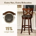 thumbnail image 4 of MF Studio 30" Wood Swivel Bar Height Stool with back Set of 4, Farmhouse Upholstered Pub Chair with Extra Large Seat & X-shaped Back, Cherry, 4 of 9
