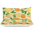 thumbnail image 3 of HAHDAXIA Orange Fruit Pattern Bedding Solid Comforter Set for All Seasons,3 Pieces(1 Comforter+2 Pillowcases),Soft Microfiber Bedding Set King(90"x90"), 3 of 7