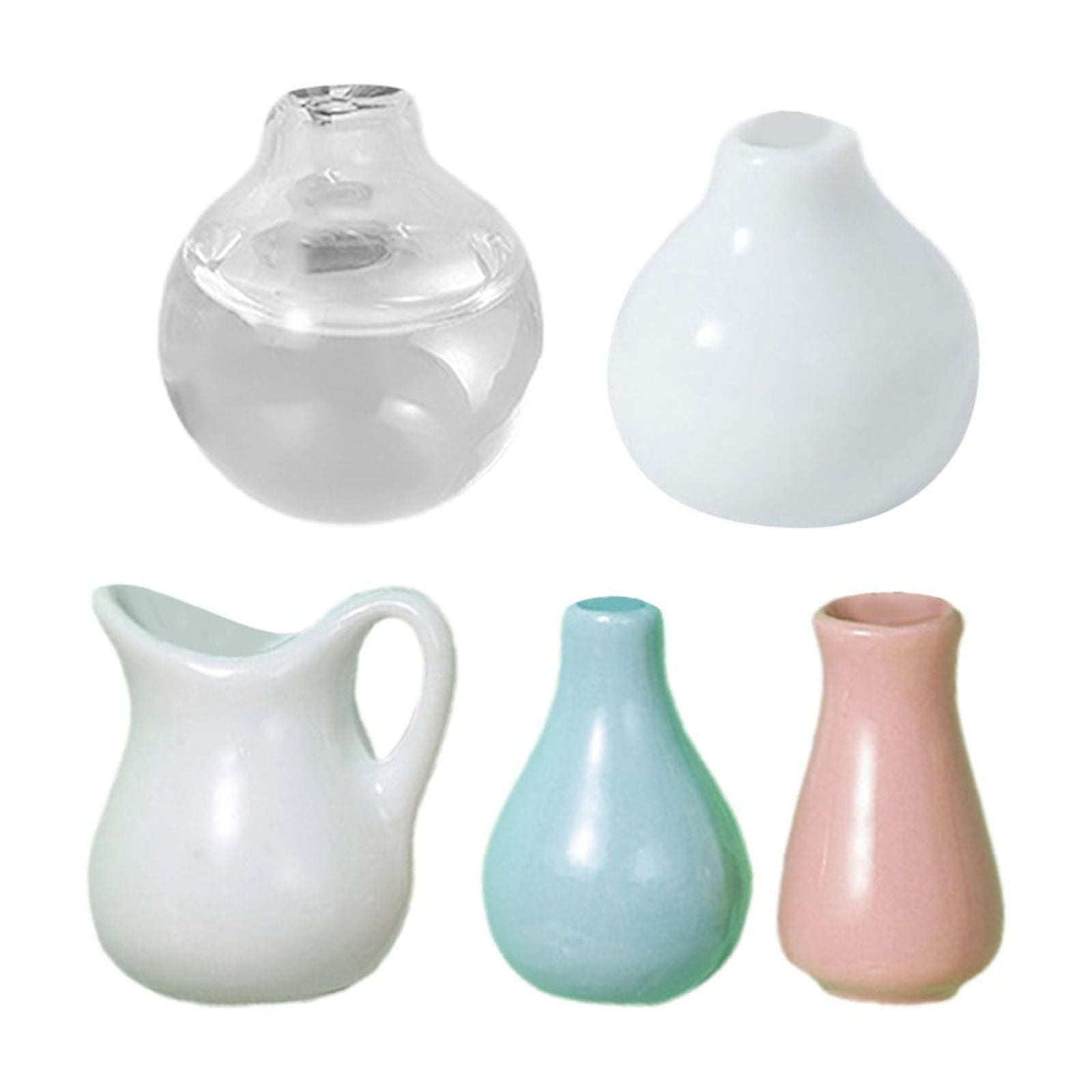 5PCS Mini Vase Magnets, Mini Ceramic Vase Refrigerator Magnets, 3D Ceramic Flower Vase Cute Plant Vase Fridge Magnets Kitchen, Office Decoration