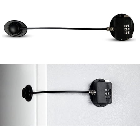 Urban August Adhesive Combination Lock for Childproofing Heat Resistant Easy to Install, Black