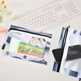 thumbnail image 4 of Art Blue Wave 9.8x7.1in Water Resistant Binder Pouch, 3-Ring Compatible, Transparent Front, 4 of 6