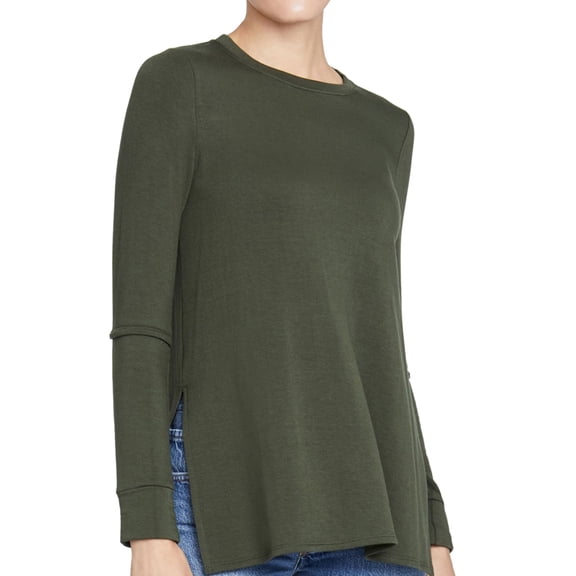 Rachel Roy Womens Split-Sleeve Basic T-Shirt, Green, Medium