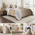 thumbnail image 6 of Queen Quilt Set 90''x96'', Brown Coastal Beach Lightweight Bedspread Coverlet Set with 2 Pillow Shams, Retro Farmhouse Ocean Waves Striped Breathable All Season Quilt Bedding for Bedroom/Guest Room, 6 of 9