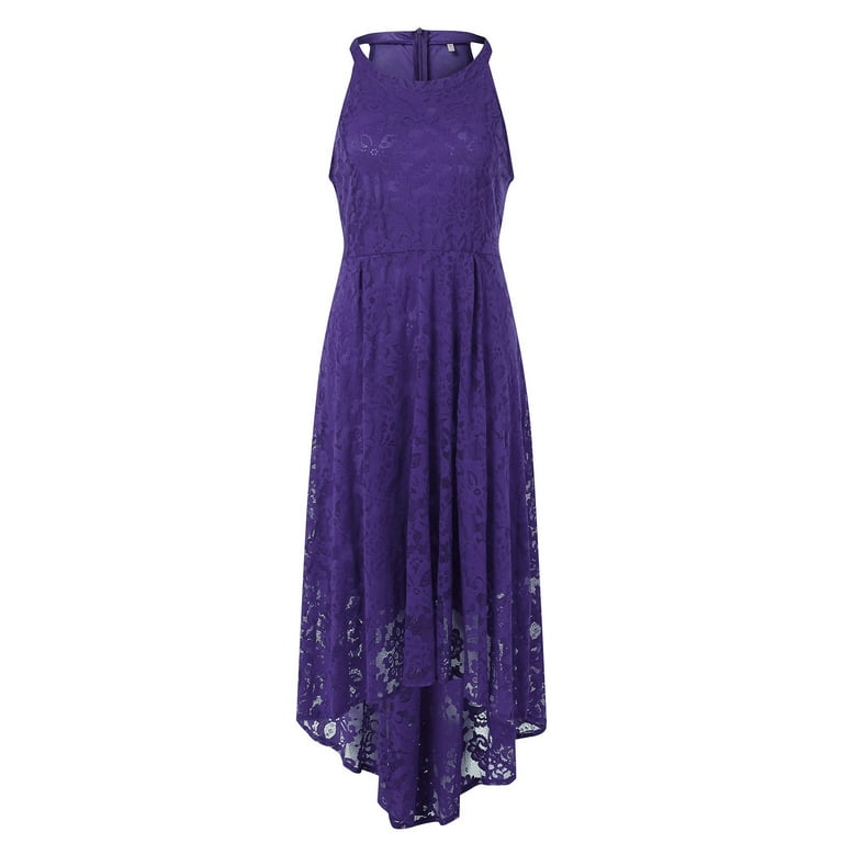 Dresses For Women 2024 Round Neck Casual Looseed Sleeveless Lace With Irregular Dress Walmart