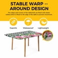 thumbnail image 4 of Spring Pink Roses Table Cloths for 6 Foot Rectangle Tables, Pastoral Eucalyptus Black White Plaid Patio Waterproof Elastic Fitted Tablecloths, Washable Rectangular Table Cover for Camping, 4 of 8