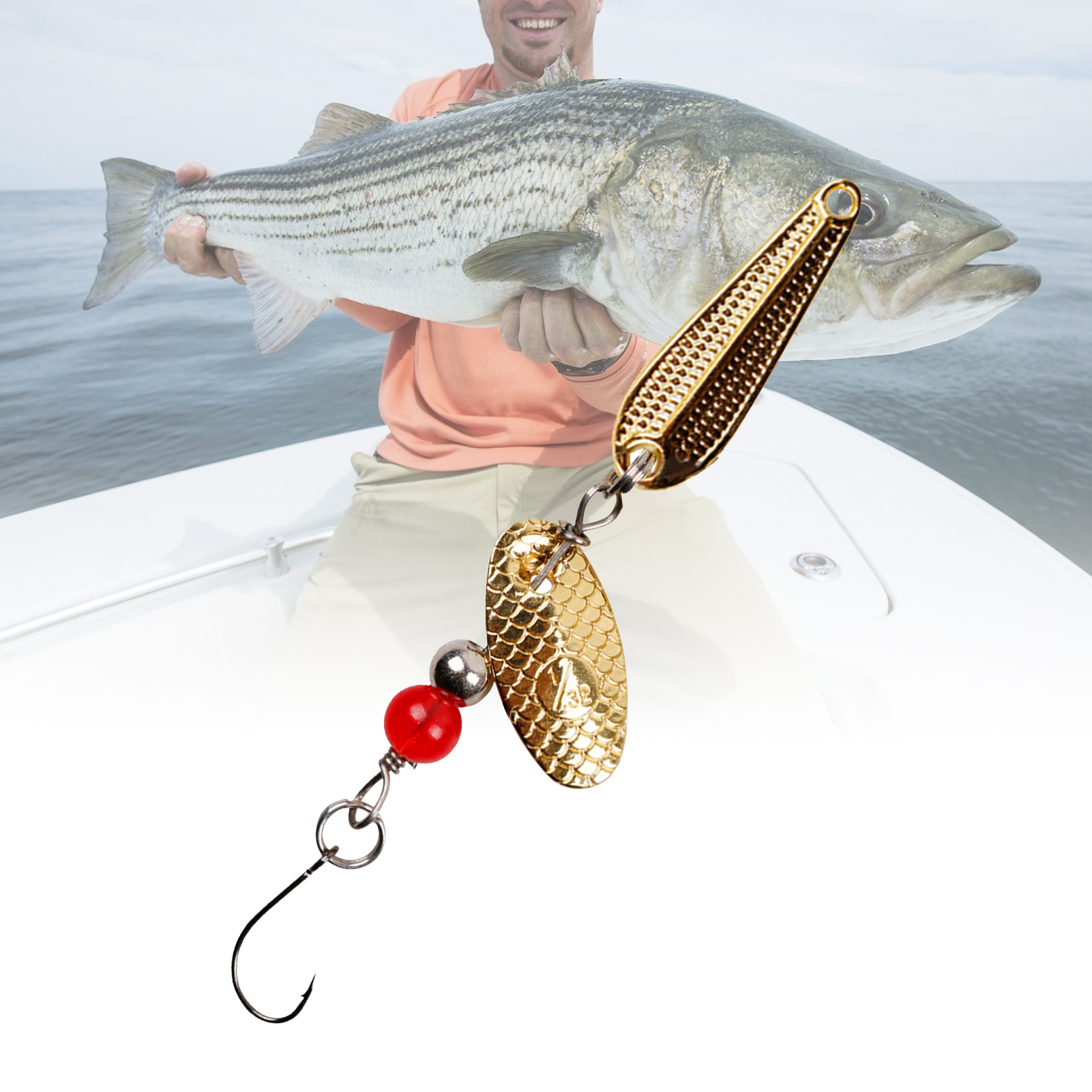 SPRING PARK 5cm Gold and Sliver Fishing Spoons Rigs Spinner Blades Bait,Perfect for Hard Lures