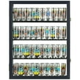 thumbnail image 4 of Maple Home Shot Glass Display Case Wall Shot Glass Cabinet Rack Holder Lockable with UV Protection Door Shot Glass Collection Display Cabinet Mirror Back (Black Finish), 4 of 4