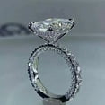thumbnail image 2 of 3 Ct Radiant Lab-Created Diamond Engagement Cluster Solitaire Ring 14k White Gold Plated 925 Silver, 2 of 4