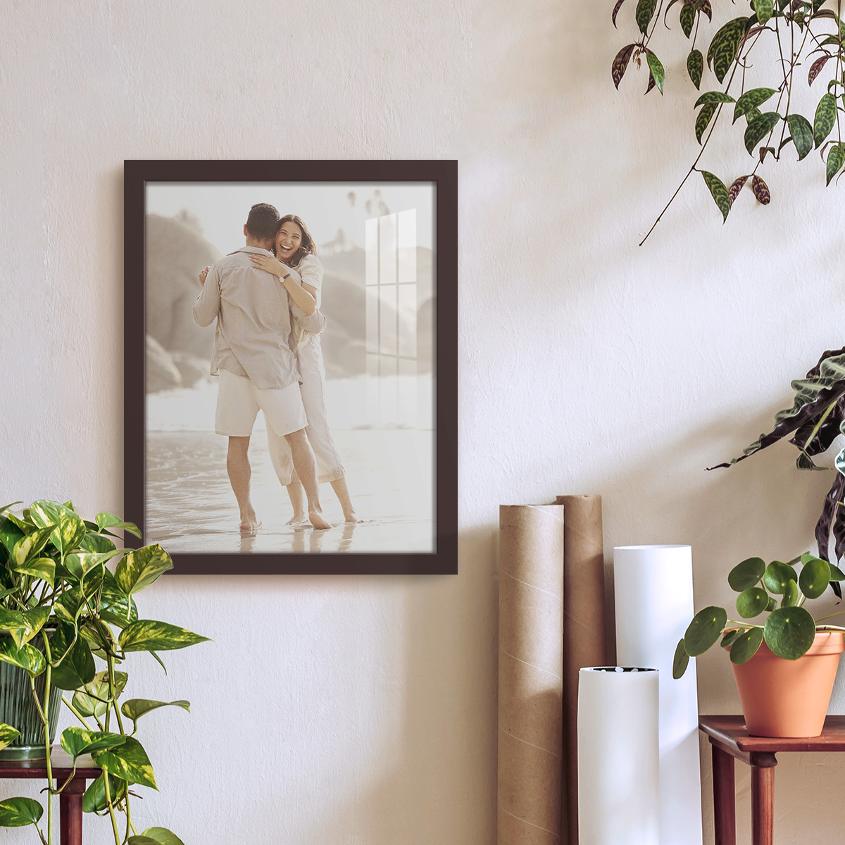 Modern Real Wood 11x14 inch Picture Frame in Brown